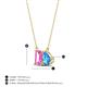4 - Arika 1.31 ctw Emerald Shape Created Pink Sapphire with Pear Shape Blue Topaz Toi Et Moi Women Pendant Necklace 