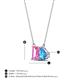 4 - Arika 1.31 ctw Emerald Shape Created Pink Sapphire with Pear Shape Blue Topaz Toi Et Moi Women Pendant Necklace 