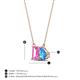 4 - Arika 1.31 ctw Emerald Shape Created Pink Sapphire with Pear Shape Blue Topaz Toi Et Moi Women Pendant Necklace 