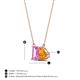 4 - Arika 1.21 ctw Emerald Shape Created Pink Sapphire with Pear Shape Citrine Toi Et Moi Women Pendant Necklace 