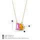 4 - Arika 1.21 ctw Emerald Shape Created Pink Sapphire with Pear Shape Citrine Toi Et Moi Women Pendant Necklace 