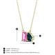 4 - Arika 1.31 ctw Emerald Shape Created Pink Sapphire with Pear Shape London Blue Topaz Toi Et Moi Women Pendant Necklace 