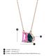 4 - Arika 1.31 ctw Emerald Shape Created Pink Sapphire with Pear Shape London Blue Topaz Toi Et Moi Women Pendant Necklace 