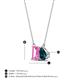 4 - Arika 1.31 ctw Emerald Shape Created Pink Sapphire with Pear Shape London Blue Topaz Toi Et Moi Women Pendant Necklace 
