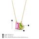 4 - Arika 1.31 ctw Emerald Shape Created Pink Sapphire with Pear Shape Peridot Toi Et Moi Women Pendant Necklace 