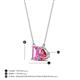 4 - Arika 1.26 ctw Emerald Shape Created Pink Sapphire with Pear Shape Pink Tourmaline Toi Et Moi Women Pendant Necklace 
