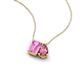 3 - Arika 1.26 ctw Emerald Shape Created Pink Sapphire with Pear Shape Pink Tourmaline Toi Et Moi Women Pendant Necklace 