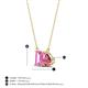 4 - Arika 1.26 ctw Emerald Shape Created Pink Sapphire with Pear Shape Pink Tourmaline Toi Et Moi Women Pendant Necklace 