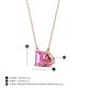 4 - Arika 1.26 ctw Emerald Shape Created Pink Sapphire with Pear Shape Pink Tourmaline Toi Et Moi Women Pendant Necklace 