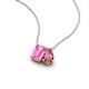 3 - Arika 1.26 ctw Emerald Shape Created Pink Sapphire with Pear Shape Pink Tourmaline Toi Et Moi Women Pendant Necklace 