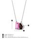 4 - Arika 1.36 ctw Emerald Shape Created Pink Sapphire with Pear Shape Red Garnet Toi Et Moi Women Pendant Necklace 