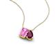 3 - Arika 1.36 ctw Emerald Shape Created Pink Sapphire with Pear Shape Rhodolite Garnet Toi Et Moi Women Pendant Necklace 