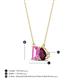 4 - Arika 1.36 ctw Emerald Shape Created Pink Sapphire with Pear Shape Rhodolite Garnet Toi Et Moi Women Pendant Necklace 