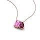3 - Arika 1.36 ctw Emerald Shape Created Pink Sapphire with Pear Shape Rhodolite Garnet Toi Et Moi Women Pendant Necklace 