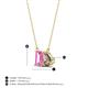 4 - Arika 1.16 ctw Emerald Shape Created Pink Sapphire with Pear Shape Smoky Quartz Toi Et Moi Women Pendant Necklace 