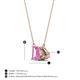 4 - Arika 1.16 ctw Emerald Shape Created Pink Sapphire with Pear Shape Smoky Quartz Toi Et Moi Women Pendant Necklace 