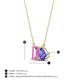 4 - Arika 1.26 ctw Emerald Shape Created Pink Sapphire with Pear Shape Tanzanite Toi Et Moi Women Pendant Necklace 