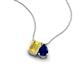 3 - Arika 1.05 ctw Emerald Shape Created Yellow Sapphire with Pear Shape Created Blue Sapphire Toi Et Moi Women Pendant Necklace 