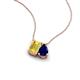 3 - Arika 1.05 ctw Emerald Shape Created Yellow Sapphire with Pear Shape Created Blue Sapphire Toi Et Moi Women Pendant Necklace 