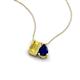 3 - Arika 1.05 ctw Emerald Shape Created Yellow Sapphire with Pear Shape Created Blue Sapphire Toi Et Moi Women Pendant Necklace 