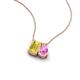3 - Arika 1.05 ctw Emerald Shape Created Yellow Sapphire with Pear Shape Created Pink Sapphire Toi Et Moi Women Pendant Necklace 