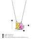 4 - Arika 1.05 ctw Emerald Shape Created Yellow Sapphire with Pear Shape Created Pink Sapphire Toi Et Moi Women Pendant Necklace 