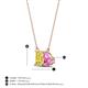 4 - Arika 1.05 ctw Emerald Shape Created Yellow Sapphire with Pear Shape Created Pink Sapphire Toi Et Moi Women Pendant Necklace 