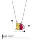 4 - Arika 1.05 ctw Emerald Shape Created Yellow Sapphire with Pear Shape Created Ruby Toi Et Moi Women Pendant Necklace 