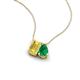 3 - Arika 0.93 ctw Emerald Shape Created Yellow Sapphire with Pear Shape Created Emerald Toi Et Moi Women Pendant Necklace 