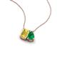 3 - Arika 0.93 ctw Emerald Shape Created Yellow Sapphire with Pear Shape Created Emerald Toi Et Moi Women Pendant Necklace 