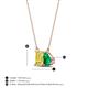 4 - Arika 0.93 ctw Emerald Shape Created Yellow Sapphire with Pear Shape Created Emerald Toi Et Moi Women Pendant Necklace 