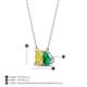 4 - Arika 0.93 ctw Emerald Shape Created Yellow Sapphire with Pear Shape Created Emerald Toi Et Moi Women Pendant Necklace 