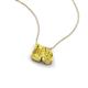 3 - Arika 1.05 ctw Emerald Shape with Pear Shape Created Yellow Sapphire Toi Et Moi Women Pendant Necklace 