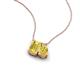 3 - Arika 1.05 ctw Emerald Shape with Pear Shape Created Yellow Sapphire Toi Et Moi Women Pendant Necklace 