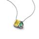 3 - Arika 1.09 ctw Emerald Shape Created Yellow Sapphire with Pear Shape Created Alexandrite Toi Et Moi Women Pendant Necklace 