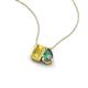 3 - Arika 1.09 ctw Emerald Shape Created Yellow Sapphire with Pear Shape Created Alexandrite Toi Et Moi Women Pendant Necklace 