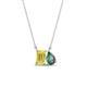 1 - Arika 1.09 ctw Emerald Shape Created Yellow Sapphire with Pear Shape Created Alexandrite Toi Et Moi Women Pendant Necklace 