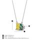 4 - Arika 1.09 ctw Emerald Shape Created Yellow Sapphire with Pear Shape Created Alexandrite Toi Et Moi Women Pendant Necklace 