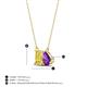 4 - Arika 1.00 ctw Emerald Shape Created Yellow Sapphire with Pear Shape Amethyst Toi Et Moi Women Pendant Necklace 