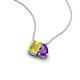 3 - Arika 1.00 ctw Emerald Shape Created Yellow Sapphire with Pear Shape Amethyst Toi Et Moi Women Pendant Necklace 