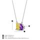 4 - Arika 1.00 ctw Emerald Shape Created Yellow Sapphire with Pear Shape Amethyst Toi Et Moi Women Pendant Necklace 