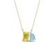 1 - Arika 0.95 ctw Emerald Shape Created Yellow Sapphire with Pear Shape Aquamarine Toi Et Moi Women Pendant Necklace 