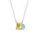 1 - Arika 0.95 ctw Emerald Shape Created Yellow Sapphire with Pear Shape Aquamarine Toi Et Moi Women Pendant Necklace 