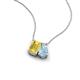 3 - Arika 0.95 ctw Emerald Shape Created Yellow Sapphire with Pear Shape Aquamarine Toi Et Moi Women Pendant Necklace 