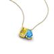 3 - Arika 1.10 ctw Emerald Shape Created Yellow Sapphire with Pear Shape Blue Topaz Toi Et Moi Women Pendant Necklace 