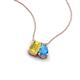 3 - Arika 1.10 ctw Emerald Shape Created Yellow Sapphire with Pear Shape Blue Topaz Toi Et Moi Women Pendant Necklace 