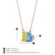4 - Arika 1.10 ctw Emerald Shape Created Yellow Sapphire with Pear Shape Blue Topaz Toi Et Moi Women Pendant Necklace 