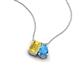 3 - Arika 1.10 ctw Emerald Shape Created Yellow Sapphire with Pear Shape Blue Topaz Toi Et Moi Women Pendant Necklace 