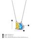 4 - Arika 1.10 ctw Emerald Shape Created Yellow Sapphire with Pear Shape Blue Topaz Toi Et Moi Women Pendant Necklace 