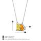 4 - Arika 1.00 ctw Emerald Shape Created Yellow Sapphire with Pear Shape Citrine Toi Et Moi Women Pendant Necklace 